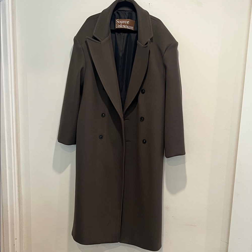 Source Unknown Wallis Oversized Grandpa Coat- Grey Medium - Picture 4 of 14